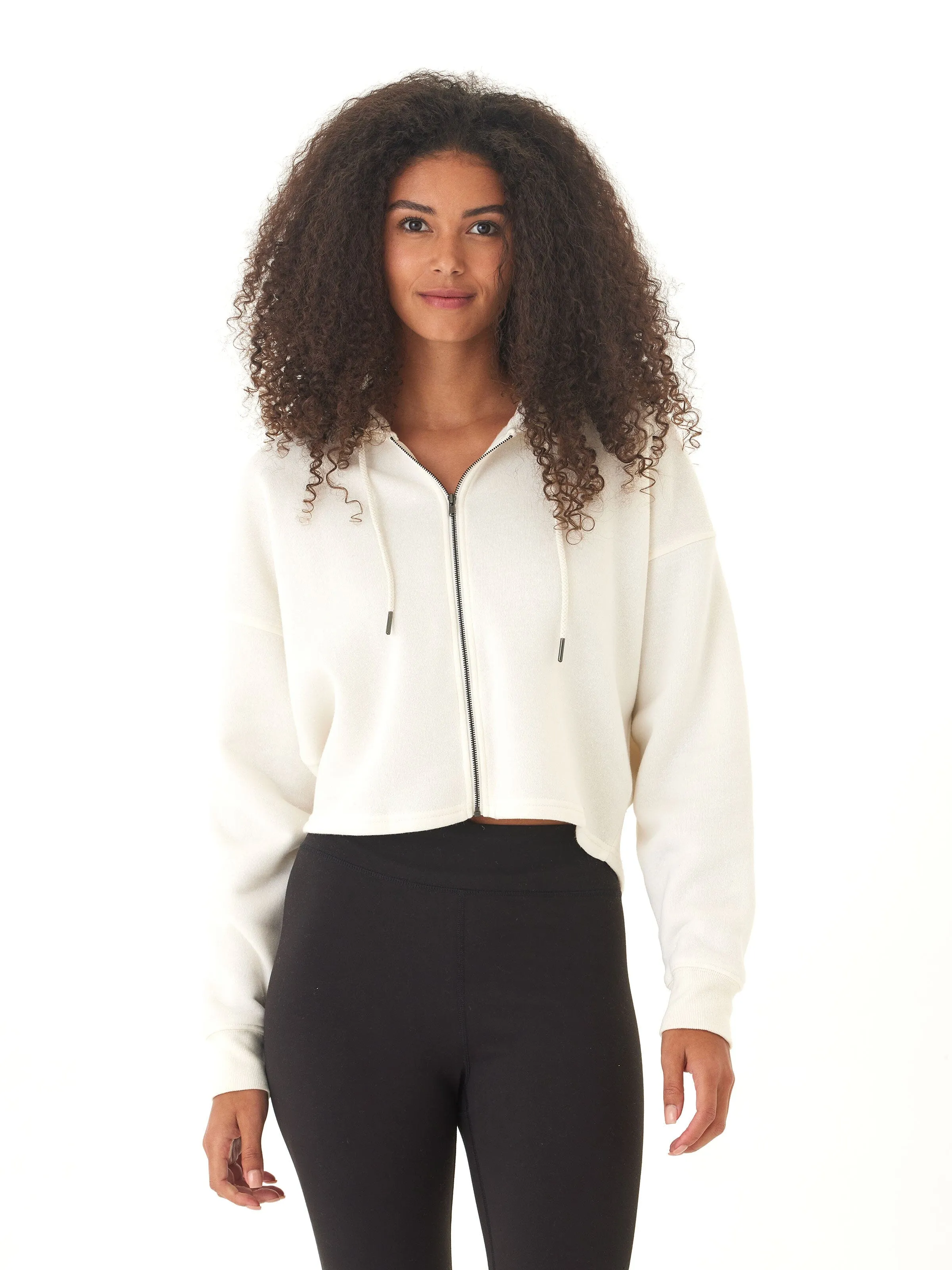 QuickDryFinish Smooth Finish Venetia Triblend Fleece Crop Zip Hoodie