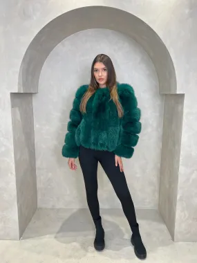 Emerald Luxury Fur Vertical Pelt Coat Heat Guard