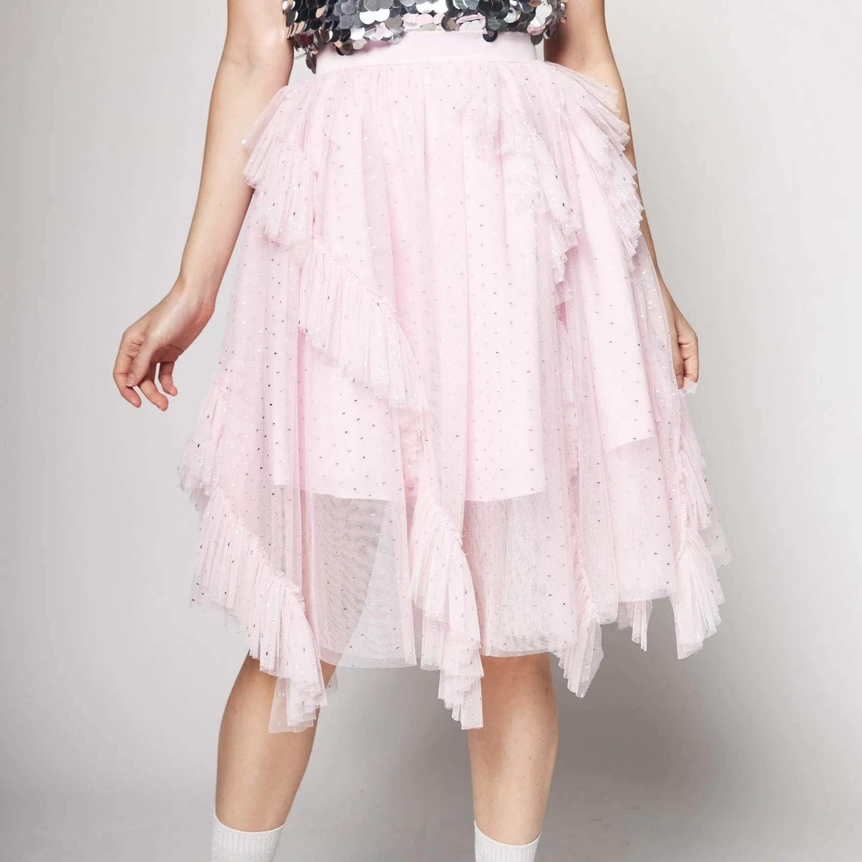 Asymmetric Tulle Midi Skirt Style Preview