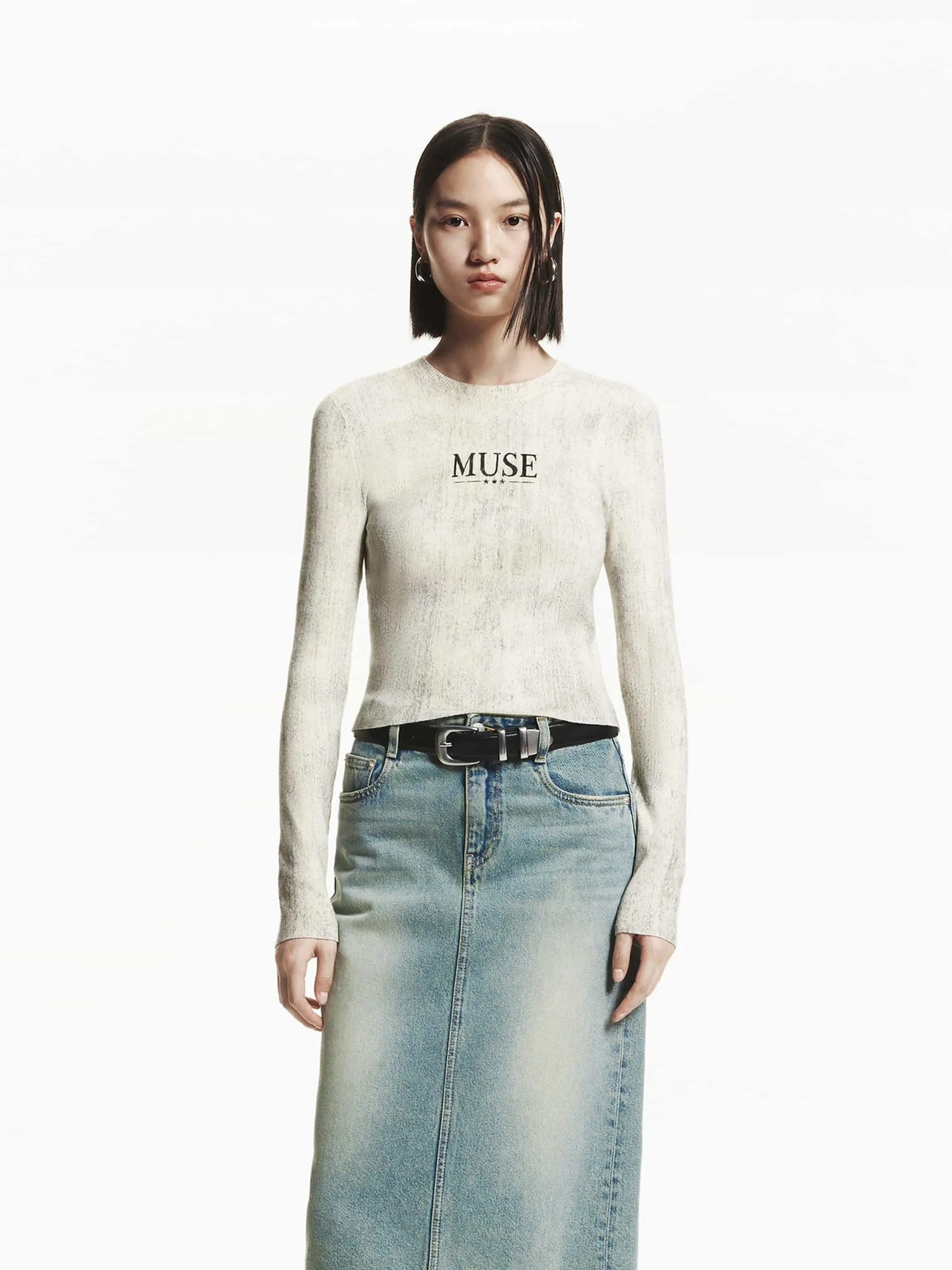 Perfect Layering Vintage Knit Fitted Top