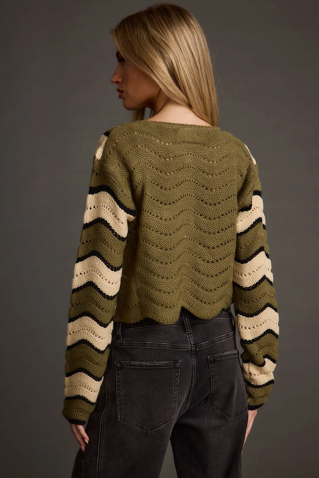 Rug gothic Nikki Retro Print Olive Cardigan