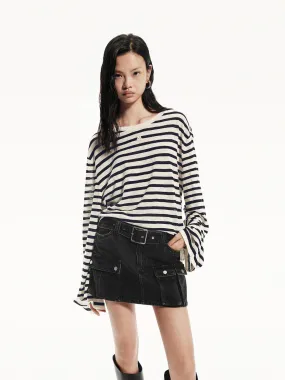 Lightweight Striped Knit Top Active Wear