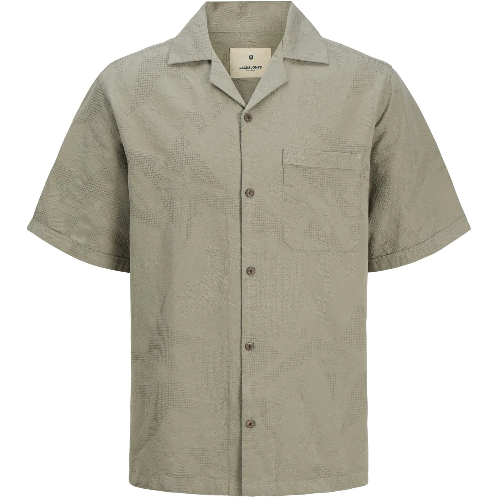 Dressy look Edgy Fashion Jack & Jones Mens Bluluke Jacquard Resort Short Sleeve Shirt