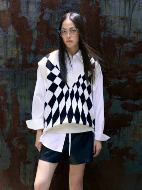 Wrinkle Free Material Wool V-neck Knit Vest