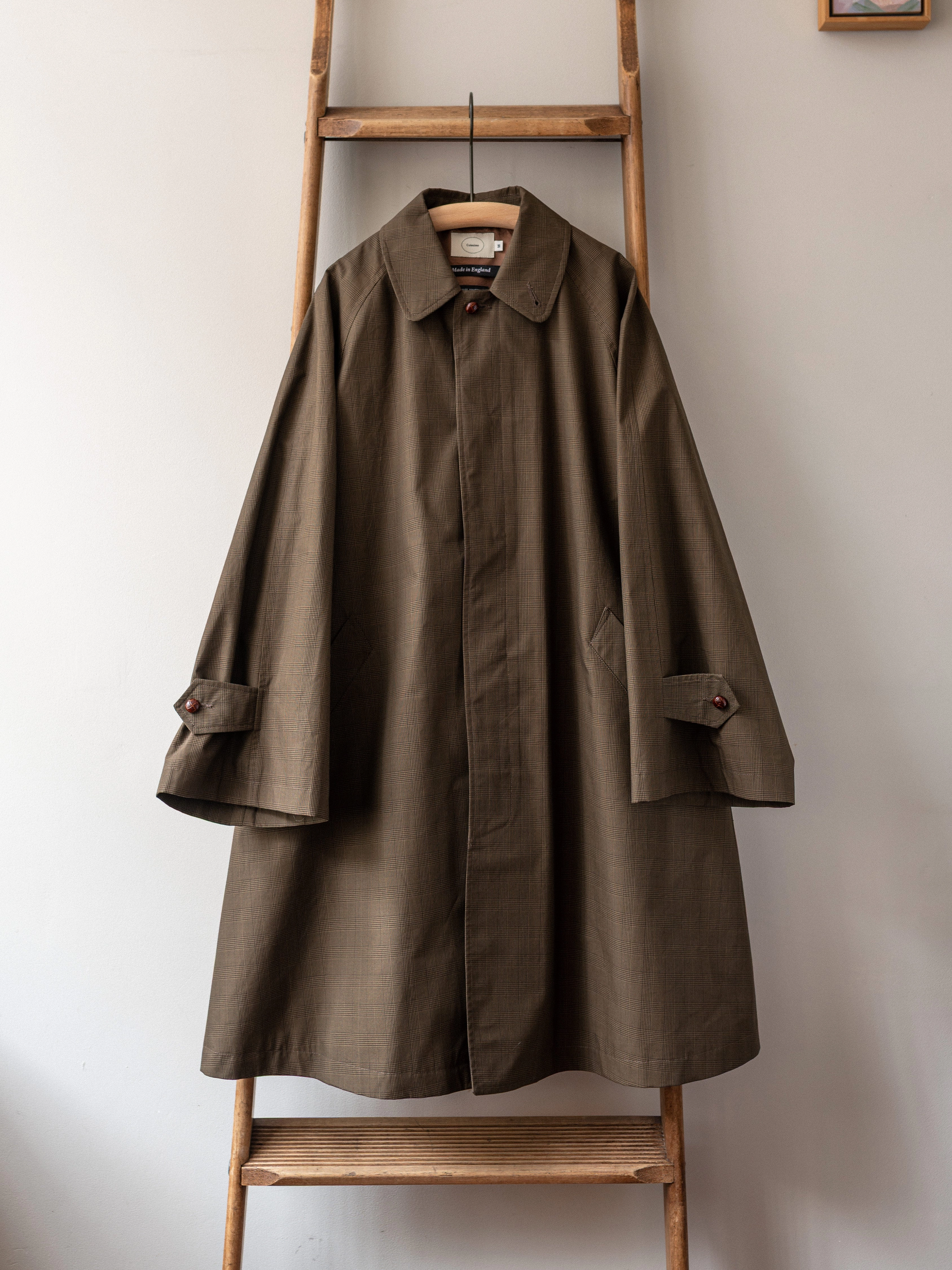 Wax Cotton A-Line Balmacaan Coat / Beige Outdoor Adventure Wear