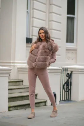 Stretch Comfort Design SlipResistantFastenings Taupe Premium Faux Fur Gilet
