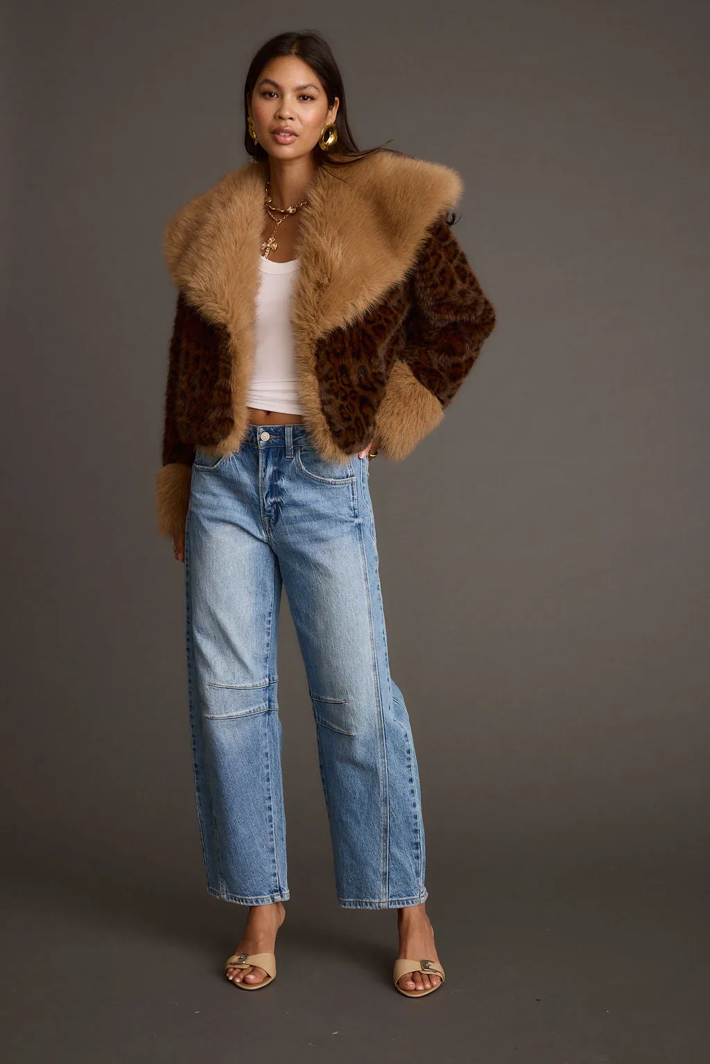 Autumn - wear Wild Heart Leopard Faux Fur Cropped Jacket
