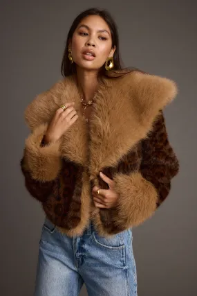 Wild Heart Leopard Faux Fur Cropped Jacket Lightweight feature