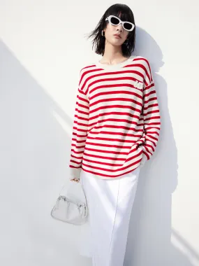 Elastic design Wool Blend Oversize Sweater