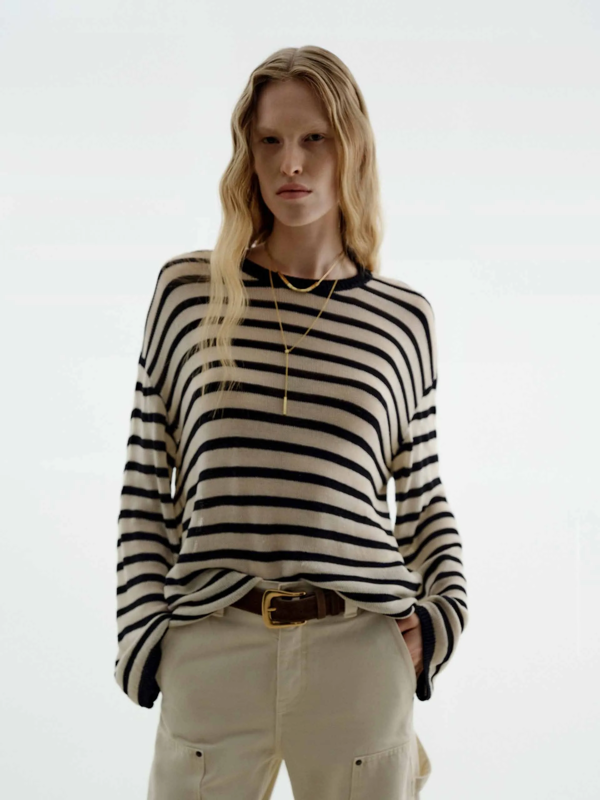 Wool Blend Striped Sweater Winter Ready Outfit All Purpose Wear
