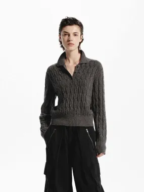 Wool Cable Knit Sweater Modern Style Versatile Apparel