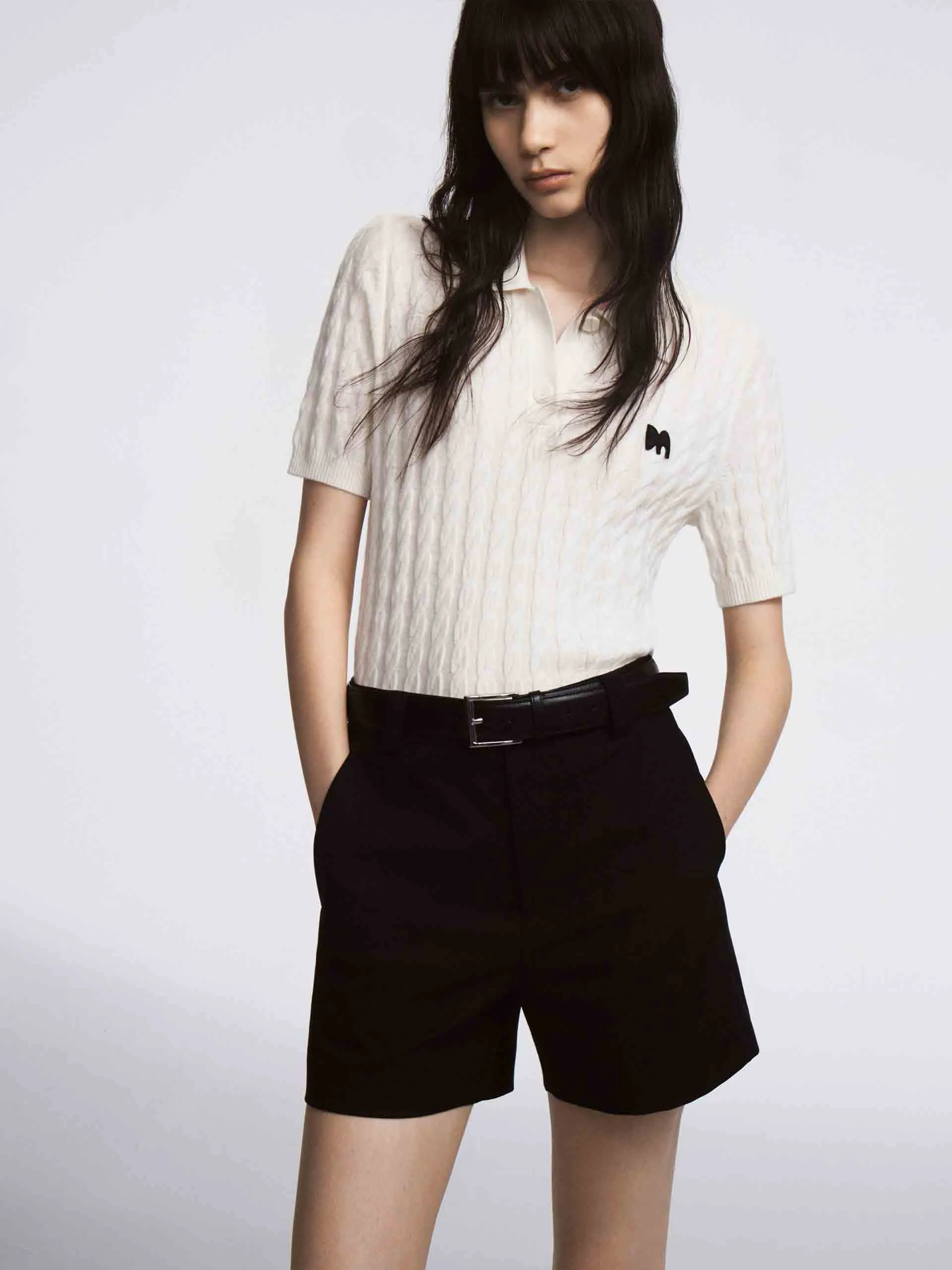 Light Layer Wool Cable Knitted Top
