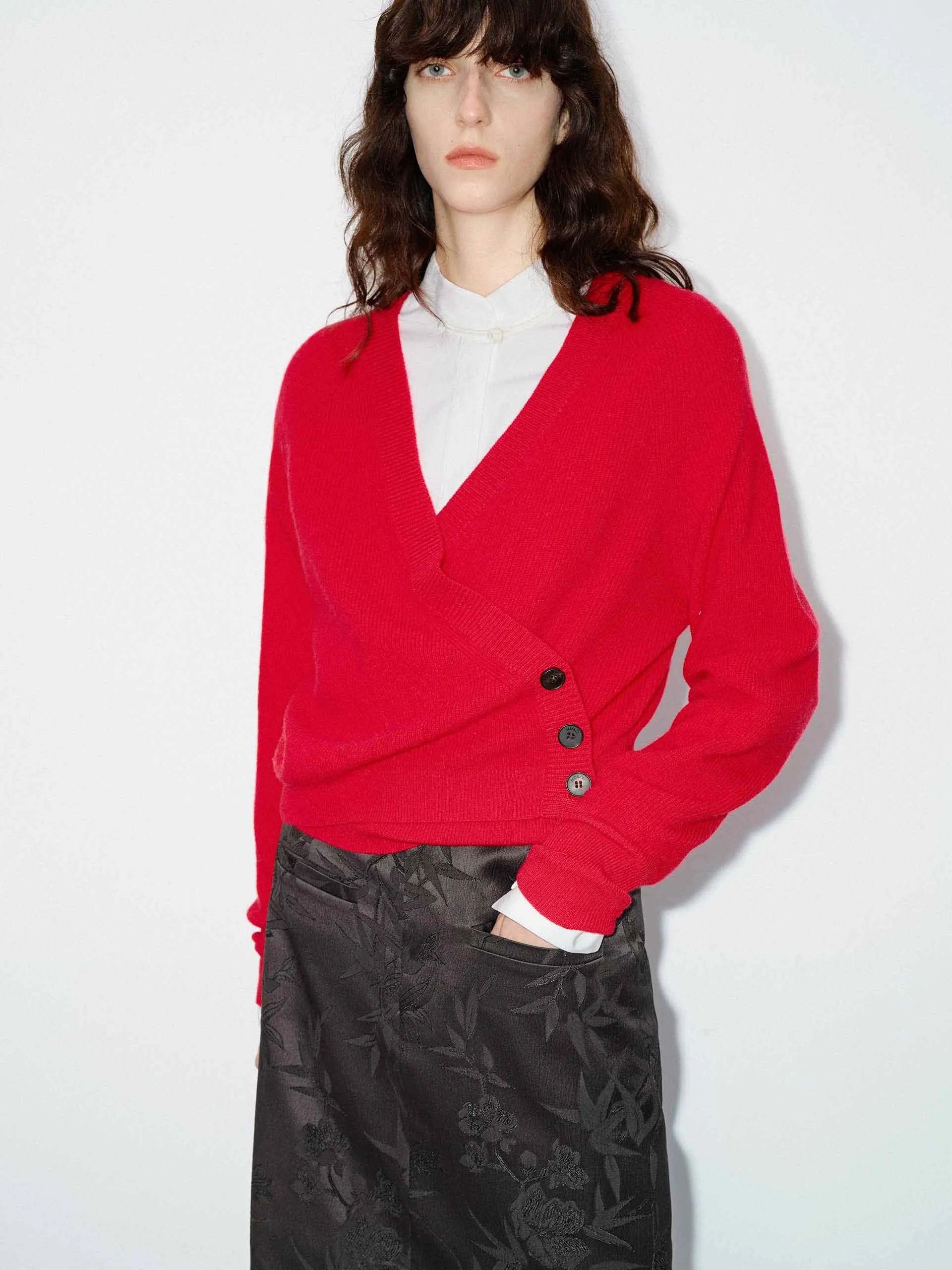 Cozy Fashion Wrap Detail Wool Sweater