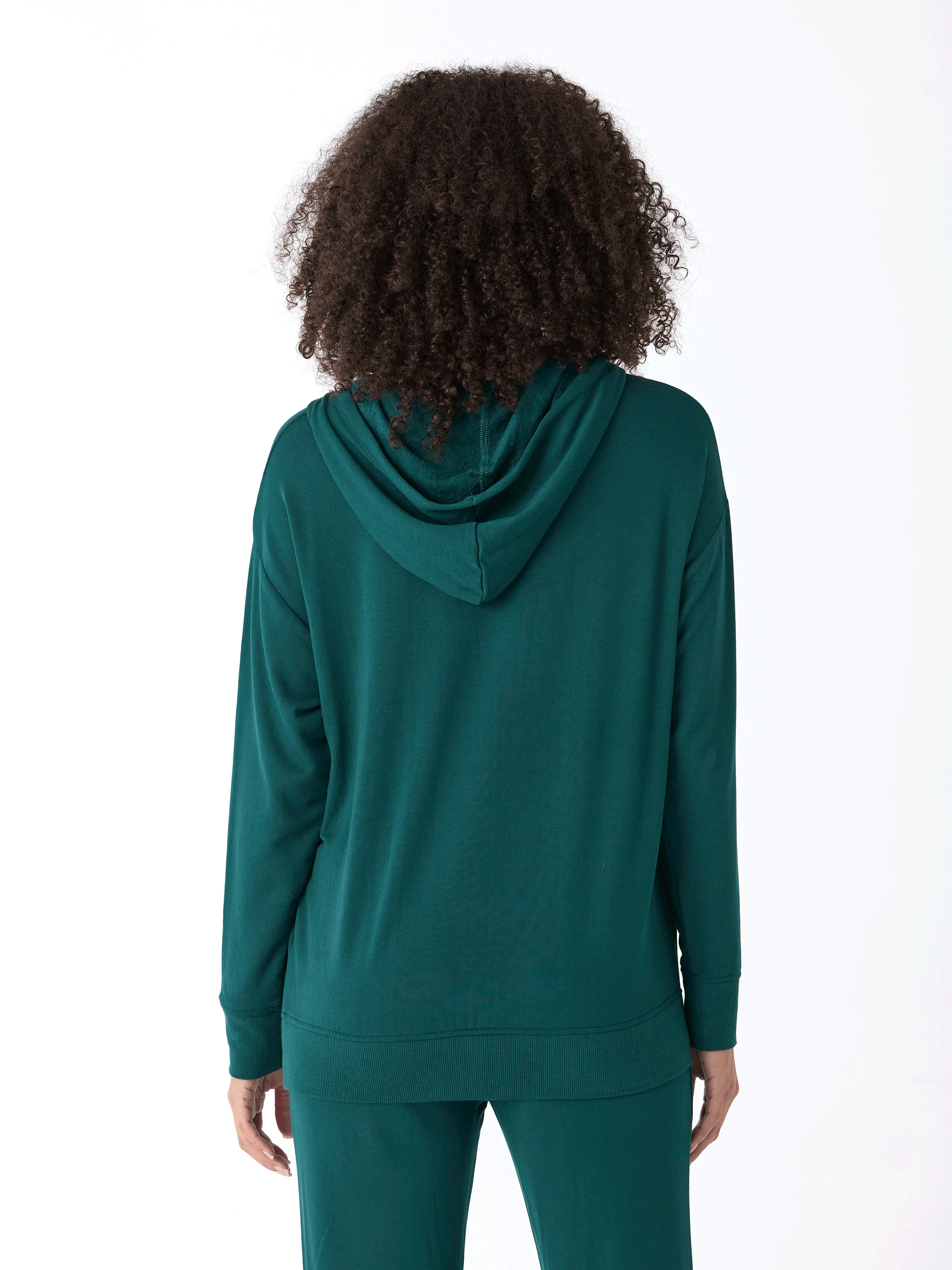 Madge Feather Fleece Pullover Hoodie CompressionPackableFabric SnapFastenings