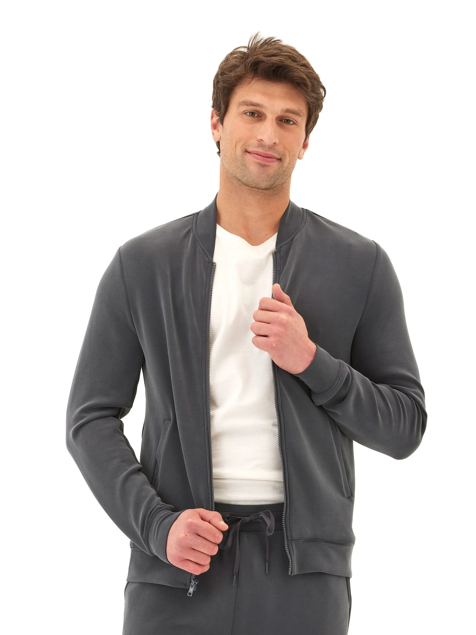 Bartow Sueded Modal Zip Jacket Layer Essential Piece MoistureWickingLining