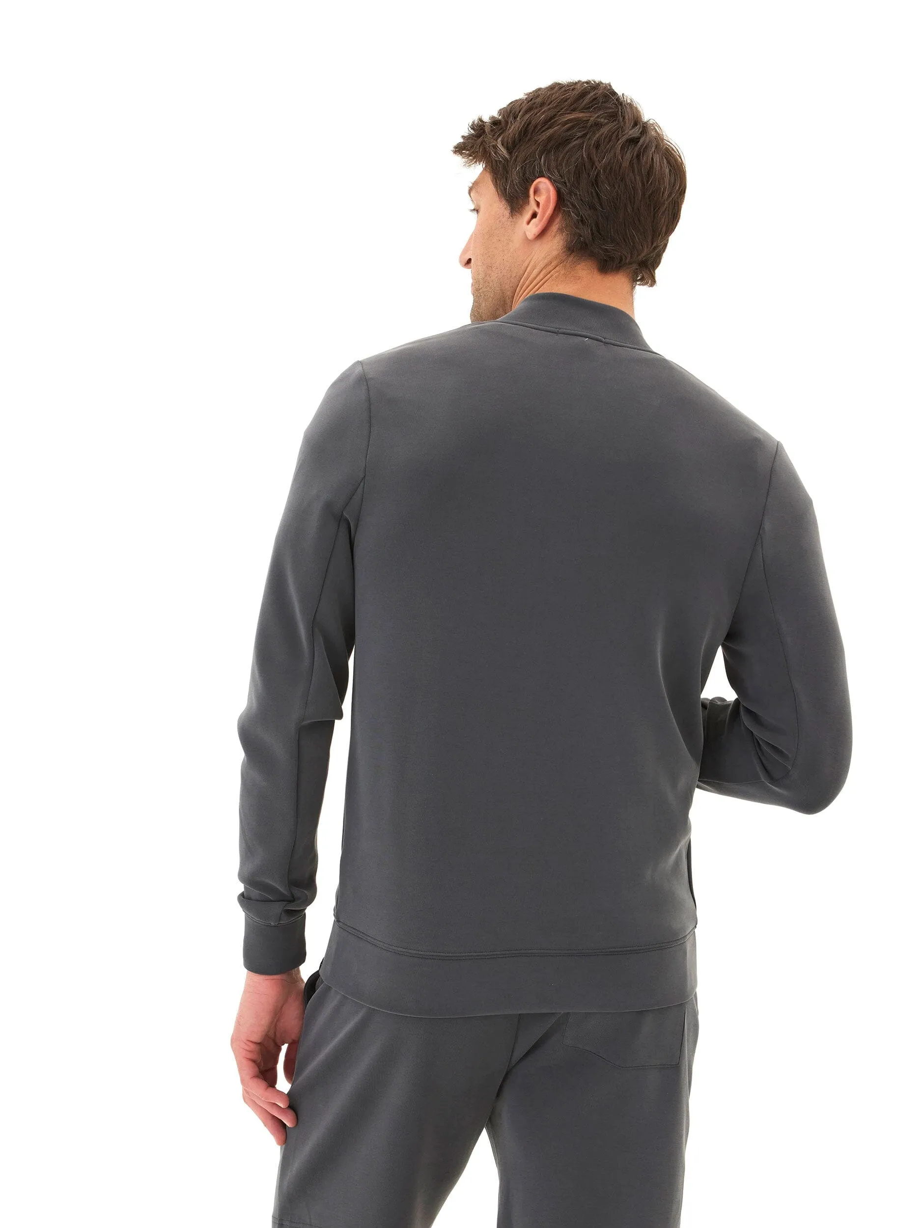 Bartow Sueded Modal Zip Jacket Crisp Clean Fit Breathable mesh lining