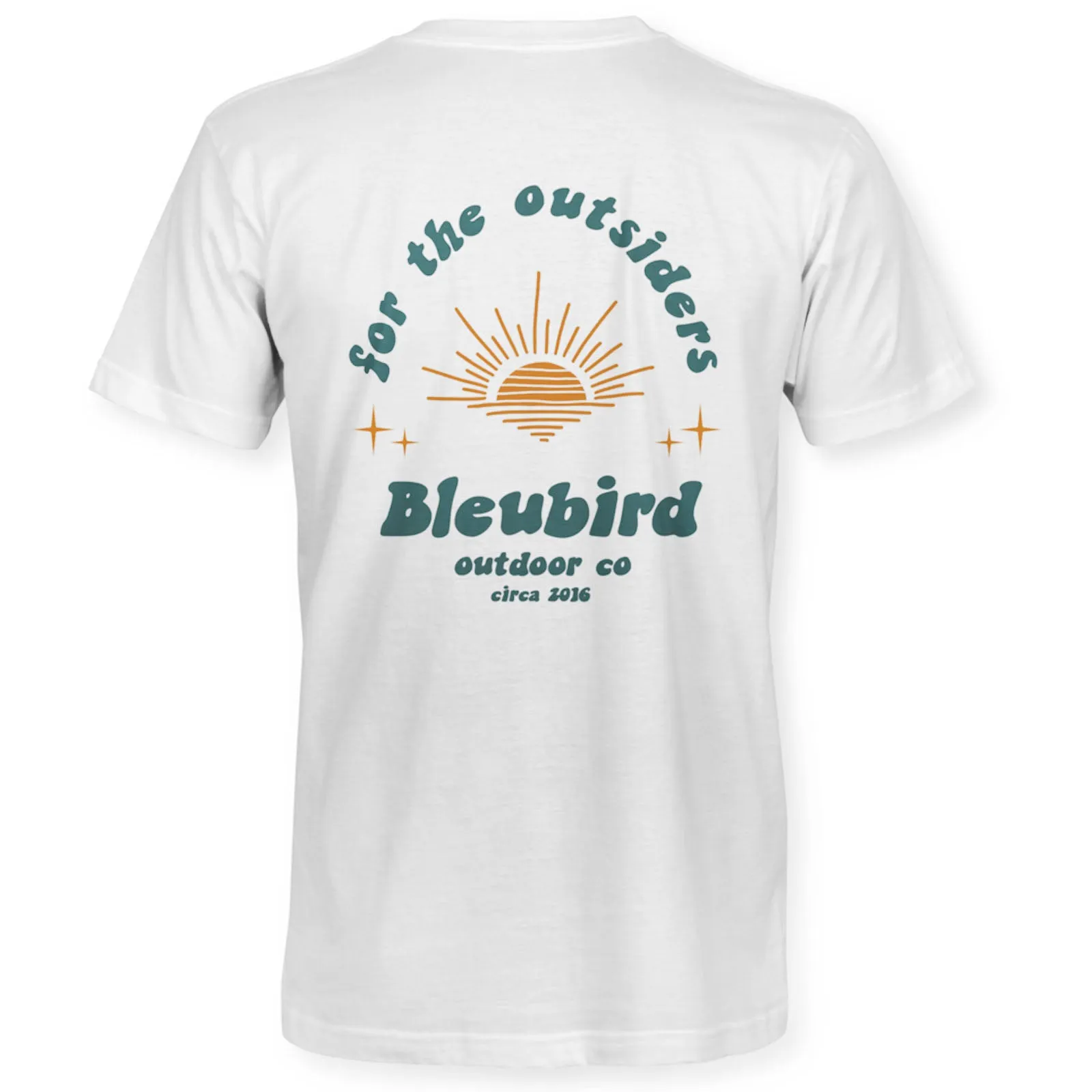 Flexible Neckline Placket Detailing Bleubird Unisex Outsider Short Sleeve T-Shirt