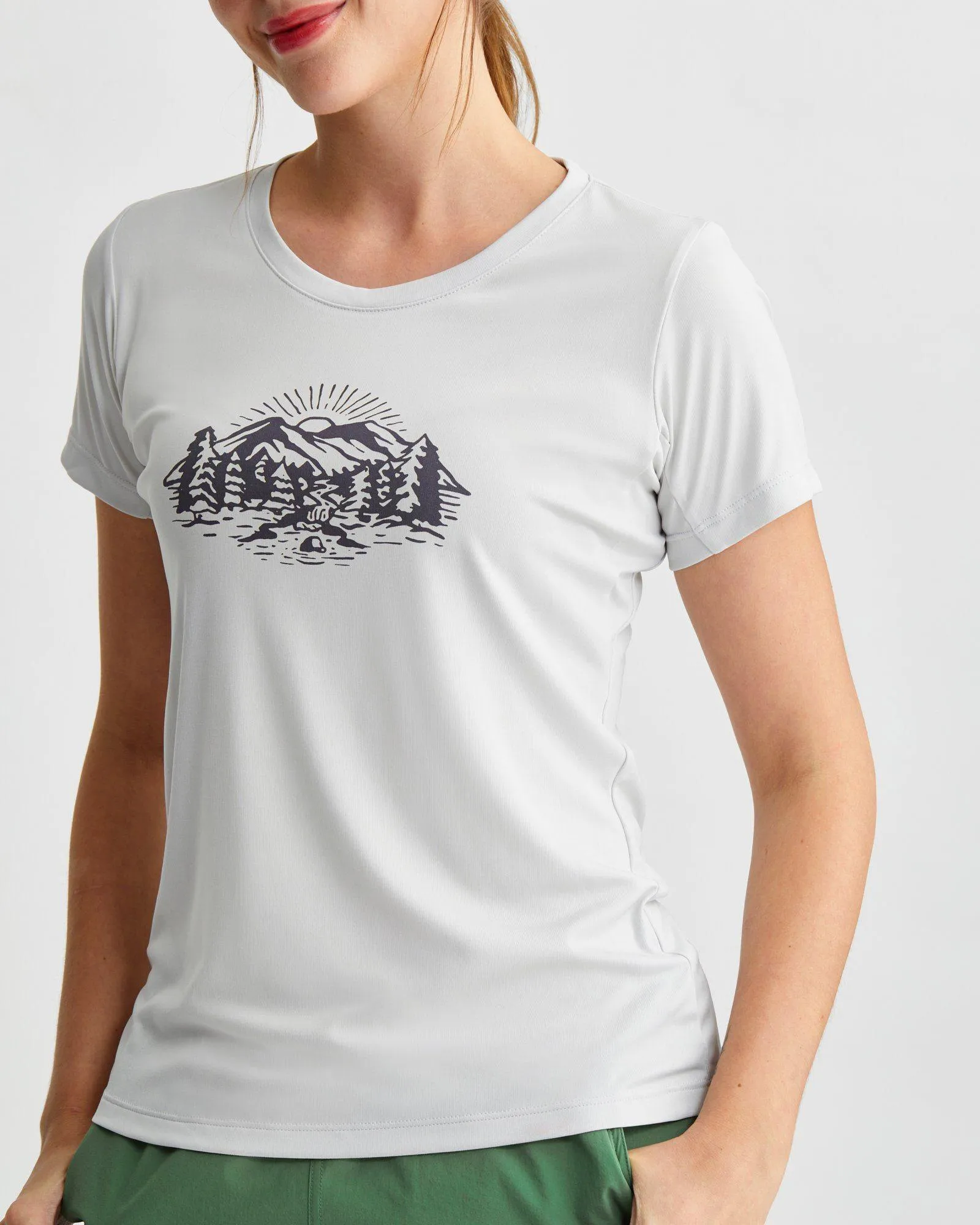 Fashionable Wear UltraSoftBrushedInterior W's Trailblazer Tee- Sunrise