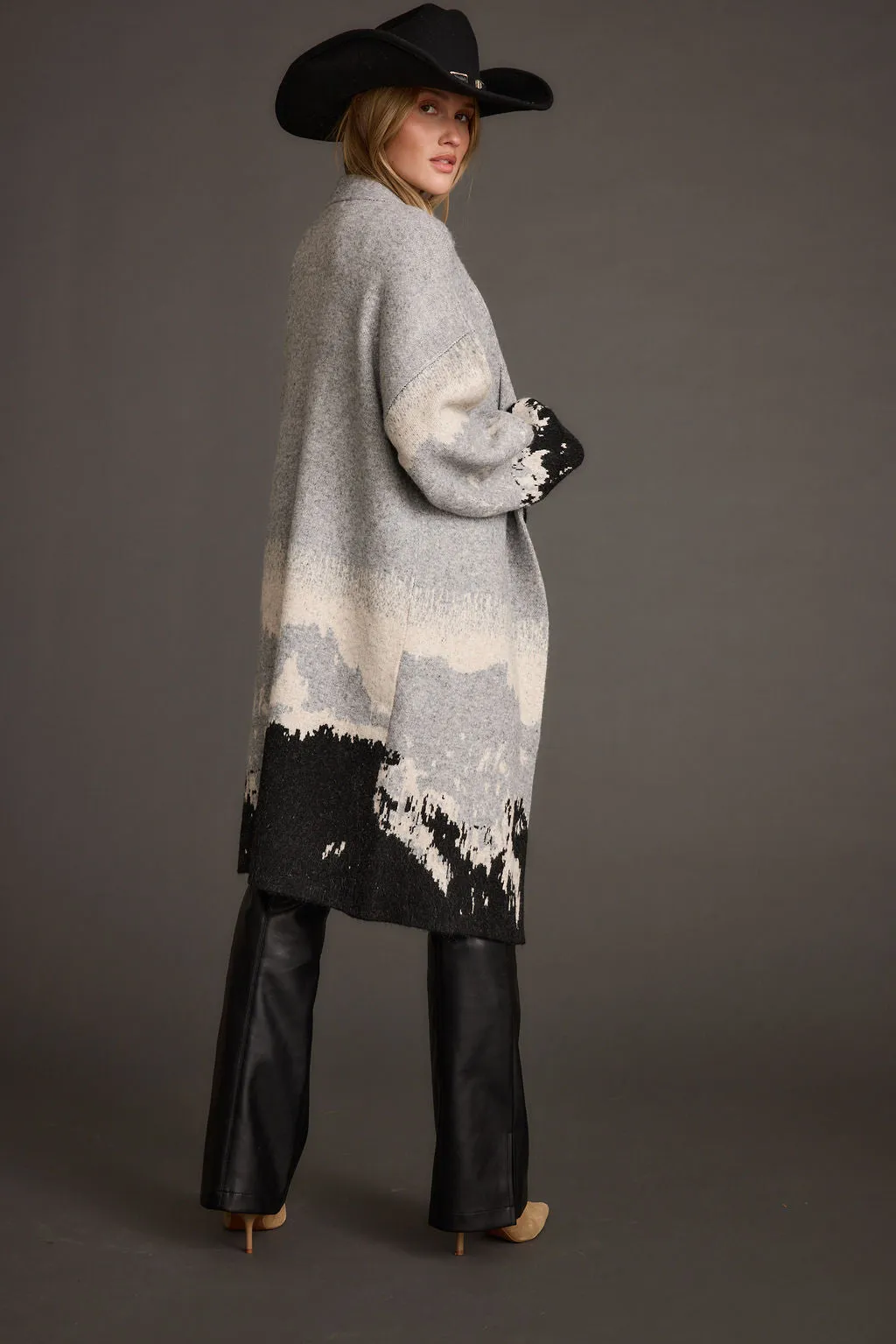 Foldable Storage Yellowstone Printed Duster Cardigan