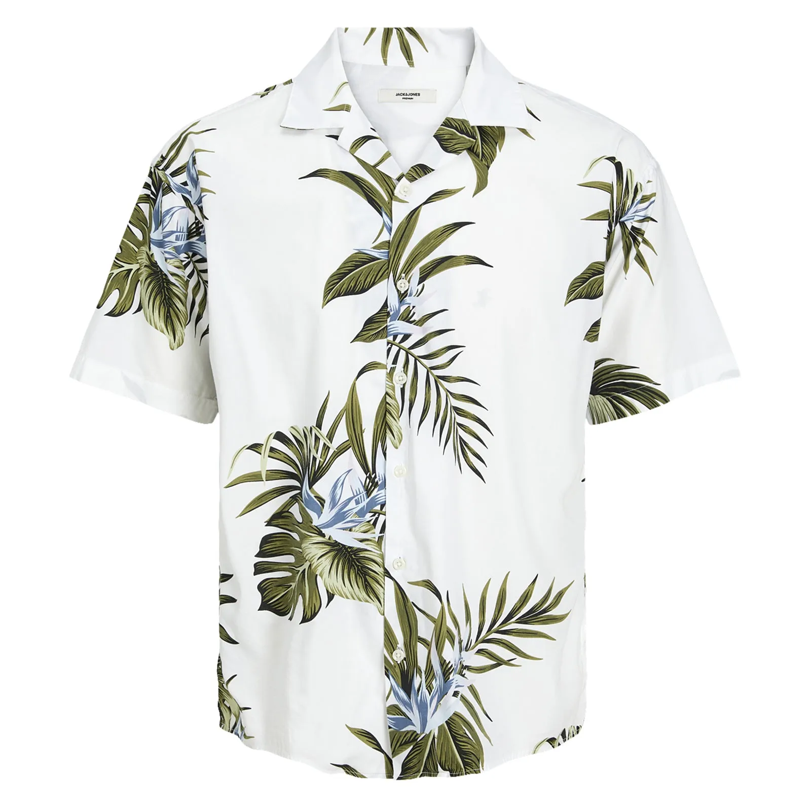 Pocket Detail Anti Static Treatment Jack & Jones Mens Bladrew Print Resort Short Sleeve Shirt