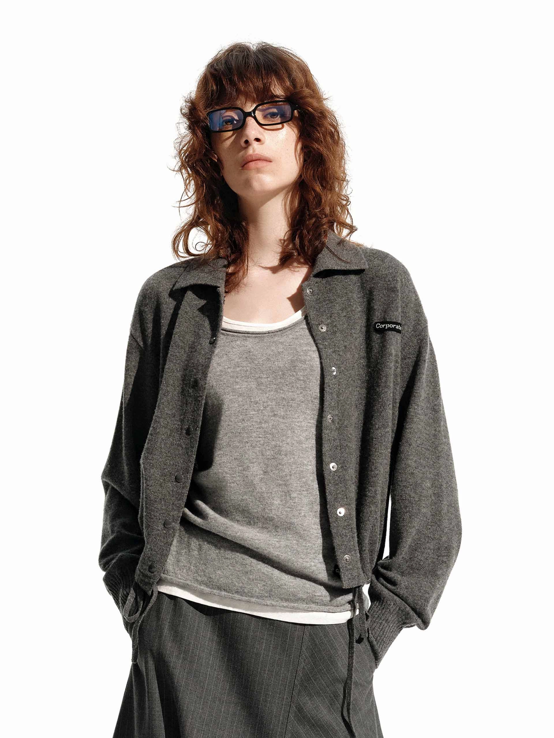 Snap Button Wool Cardigan Low Maintenance