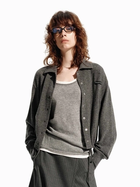 Snap Button Wool Cardigan Low Maintenance