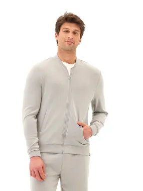 Bartow Sueded Modal Zip Jacket Weatherproof Zipper Closure DoubleLayered Collar