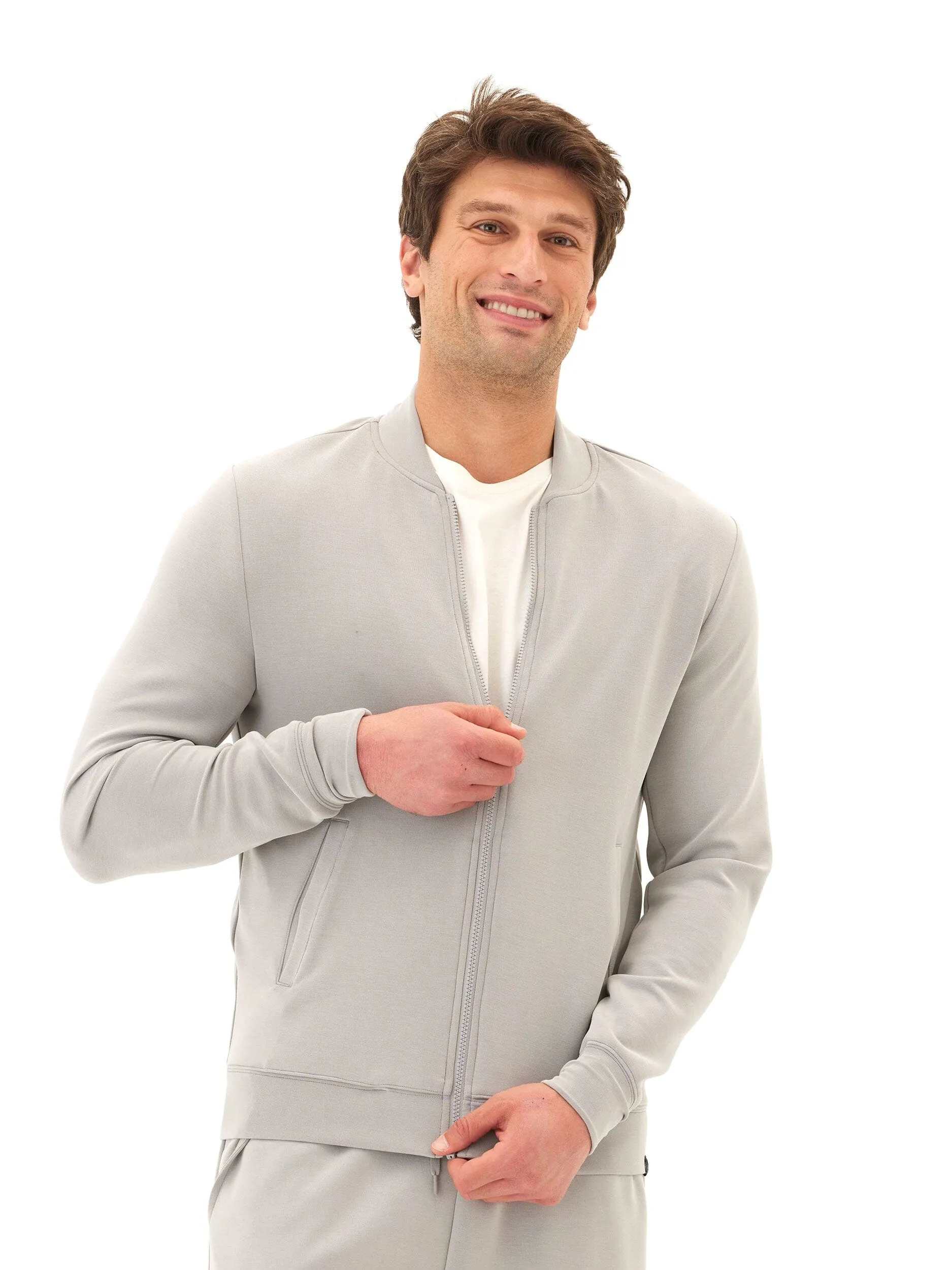 Stylish Comfort Bartow Sueded Modal Zip Jacket