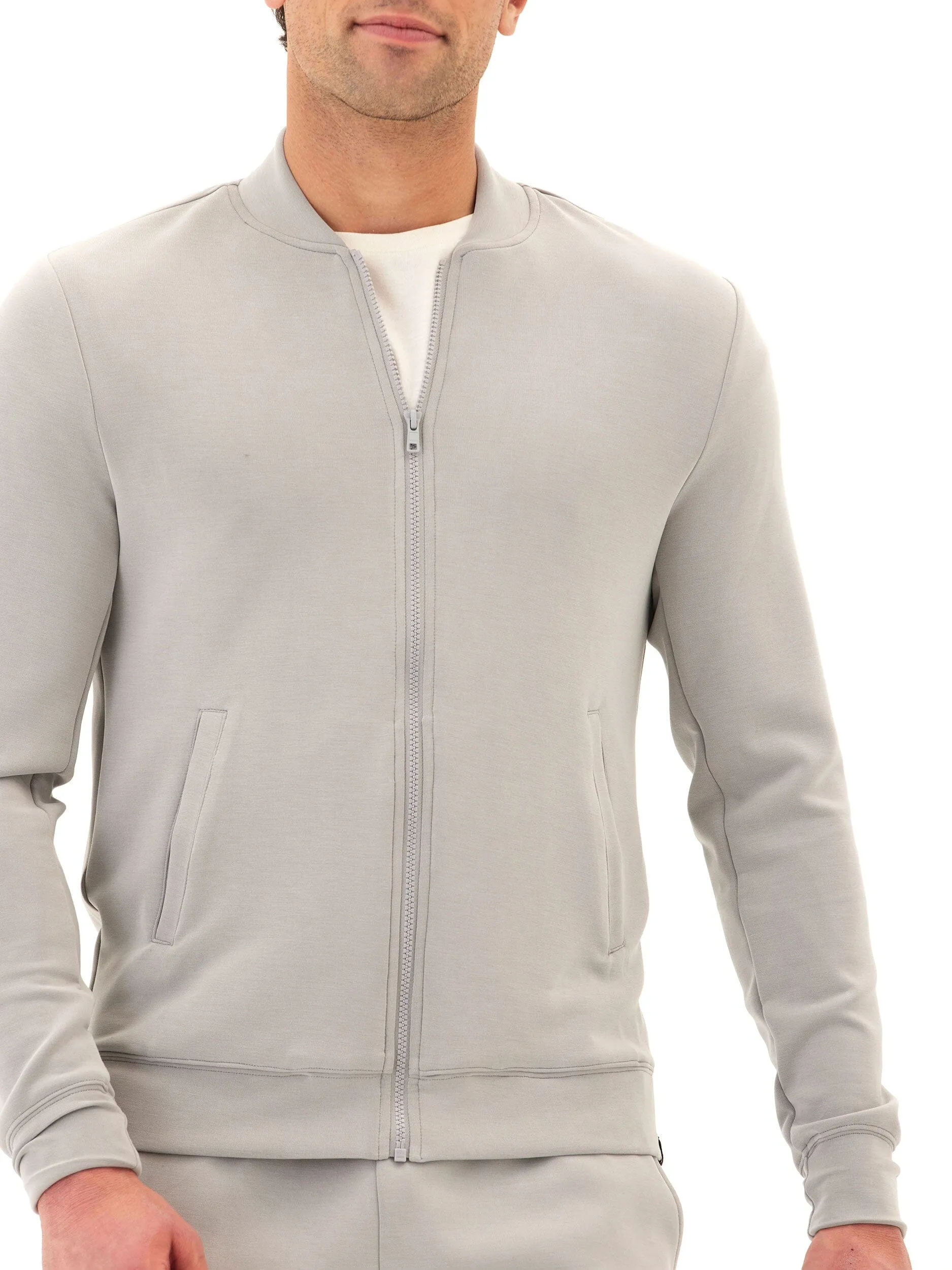 Bartow Sueded Modal Zip Jacket Outer Chill Piece Compression Fit Design